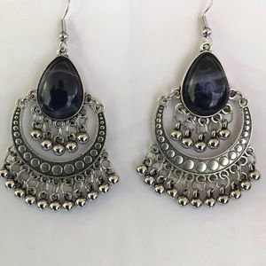 Boho chandelier earrings blue/purple/silver